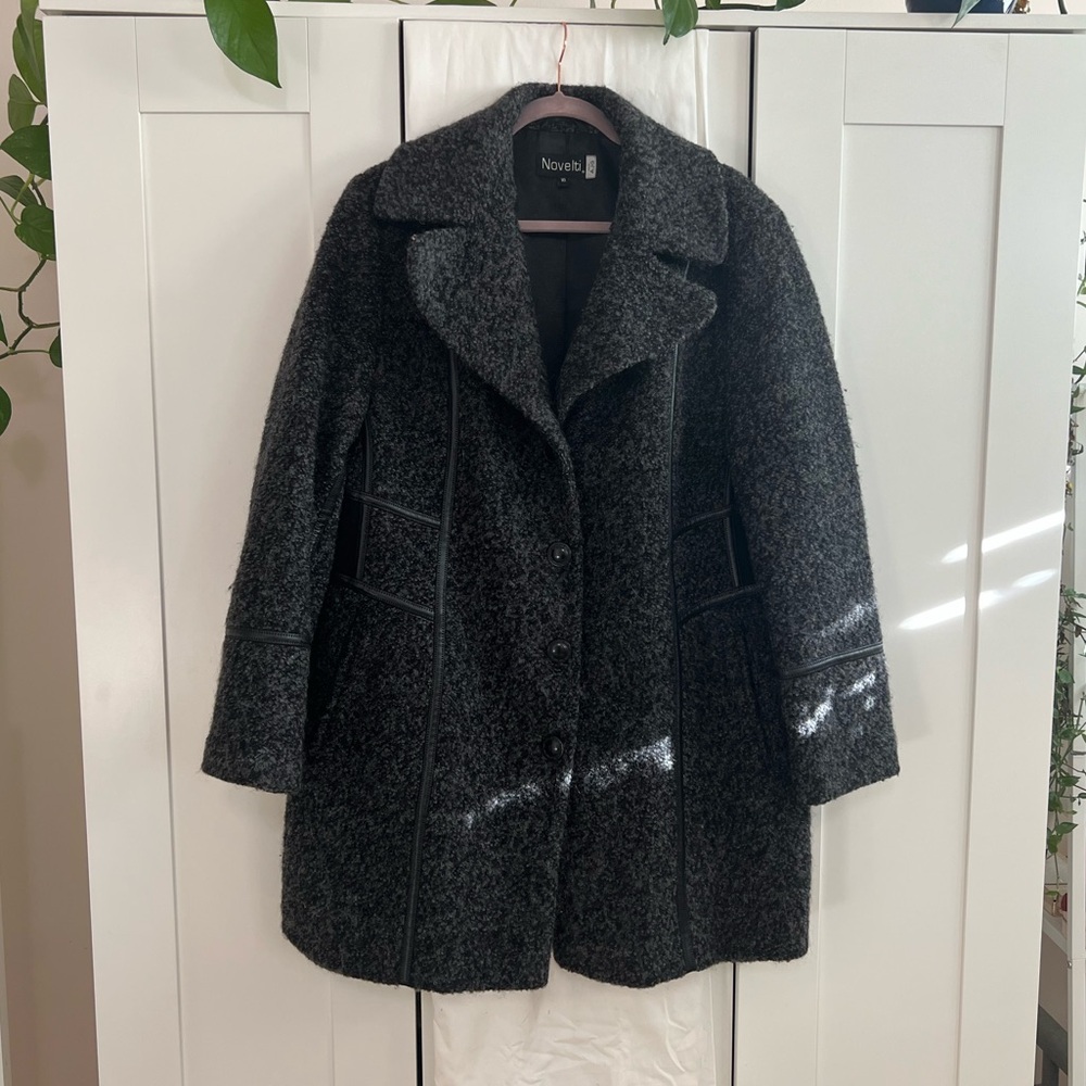 Vintage Novelti Wool Blend Grey Pea Coat 🧥 Size 16 / 18 XXL - Picture 3 of 17